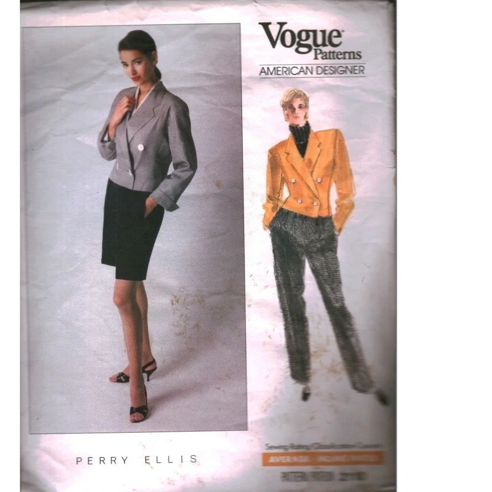 Vogue 2110 Perry Ellis American Designer Sewing Pattern Jacket Skirt Pants VTG